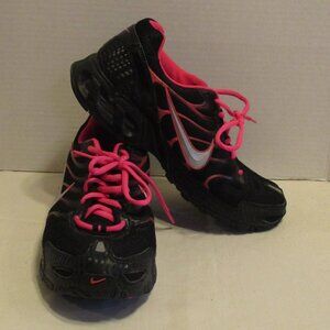 Nike Air Woman Size 9.5 Black Pink Lace Up Running Shoes